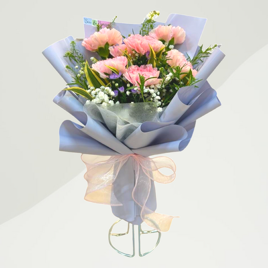 Carnation bouquet (Size M) Bow dan Bunga
