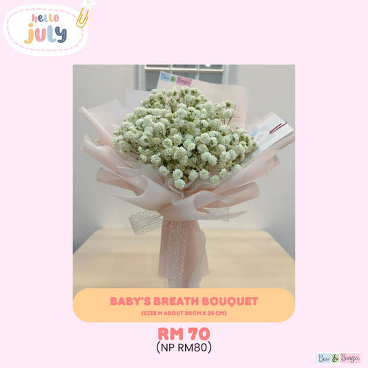 Baby Breath Bouquet Bow dan Bunga